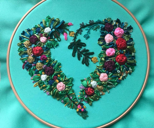 обучение вышивке лентами цветы